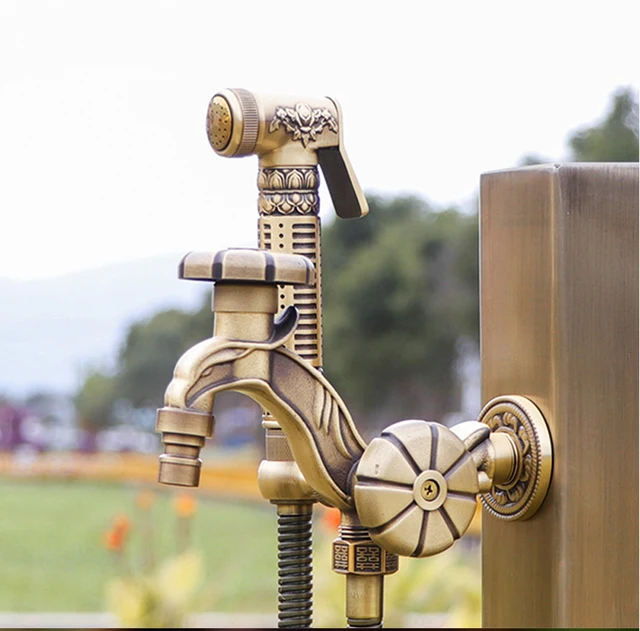 Grifo Doble Jardin Grifo De Pared Doble Salida Para Lavadora