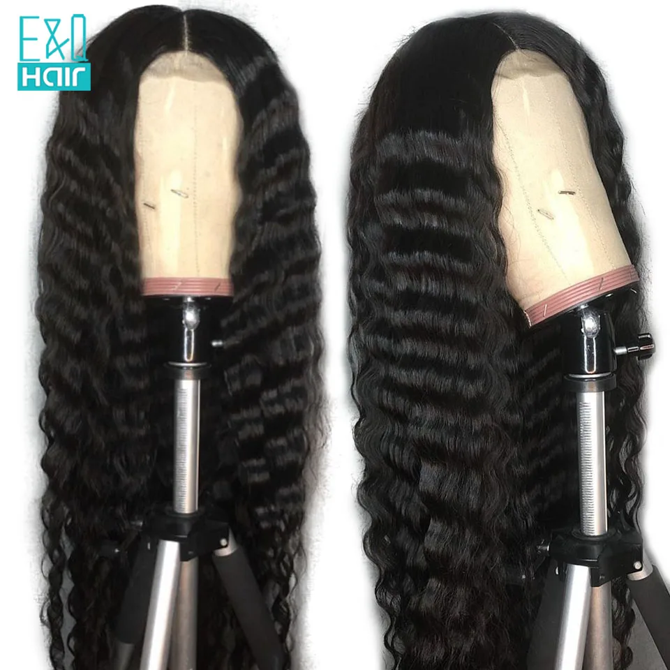 

Deep Wave Lace Front Human Hair Wigs Preplucked Hairline Brazilian Remy Hair Lace Wig Deep Parting 13x6 and 13x4 For Women EQ