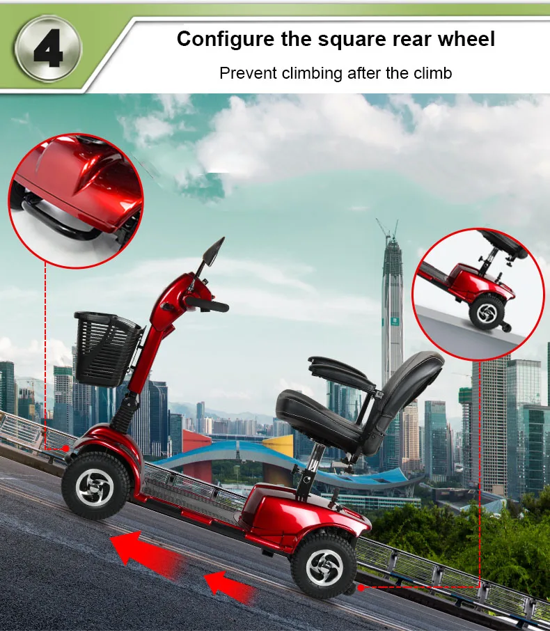 Flash Deal Elderly travel four-wheeled bicycle double disabled electric car elderly intelligent pick up children 14