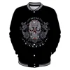 Day of The Dead Sugar Skull 3D Baseball Jacket Men Bomber Jacket Outerwear Streetwear Hip Hop Baseball Uniform Casual Sportswear 3