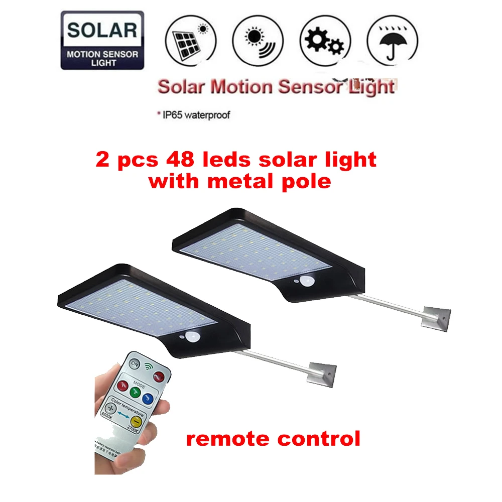 

2/4pcs LED Solar lamp PIR Motion Sensor night light Emergency Security Outdoor Garden Street Pathway light Wall Spotlights 3 mod