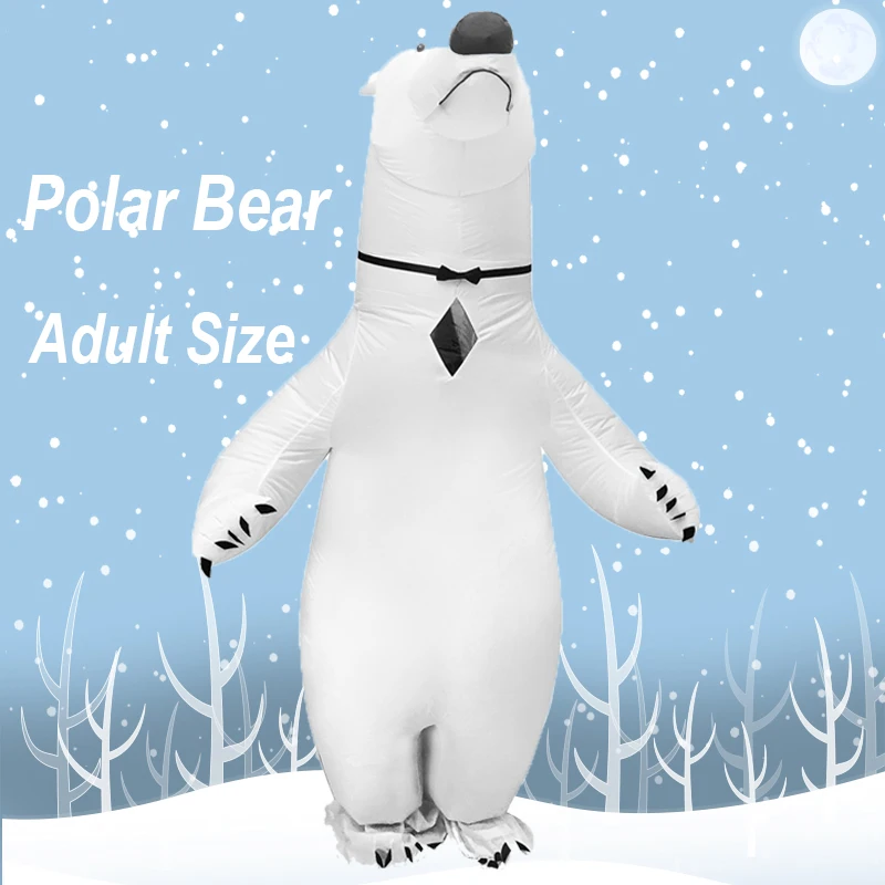 Mascot Halloween Cosplay Inflatable Costumes Animal Polar Bear Inflated Garment Adult Purim Fancy Party Dress Up |