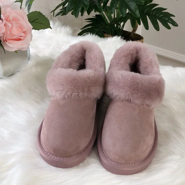 Новая повседневная зимняя обувь женские ботильоны классические зимние ботинки теплая шерсть зимние ботинки на плоской подошве с натуральным мехом нескользящая резиновая подошва