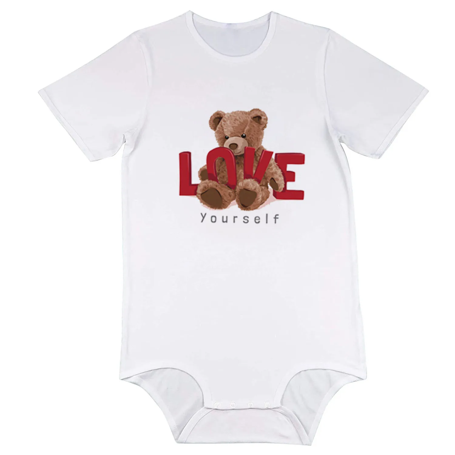 Adult Baby Onesie Men Little Bear Pajamas Snap Crotch Bodysuit ABDL