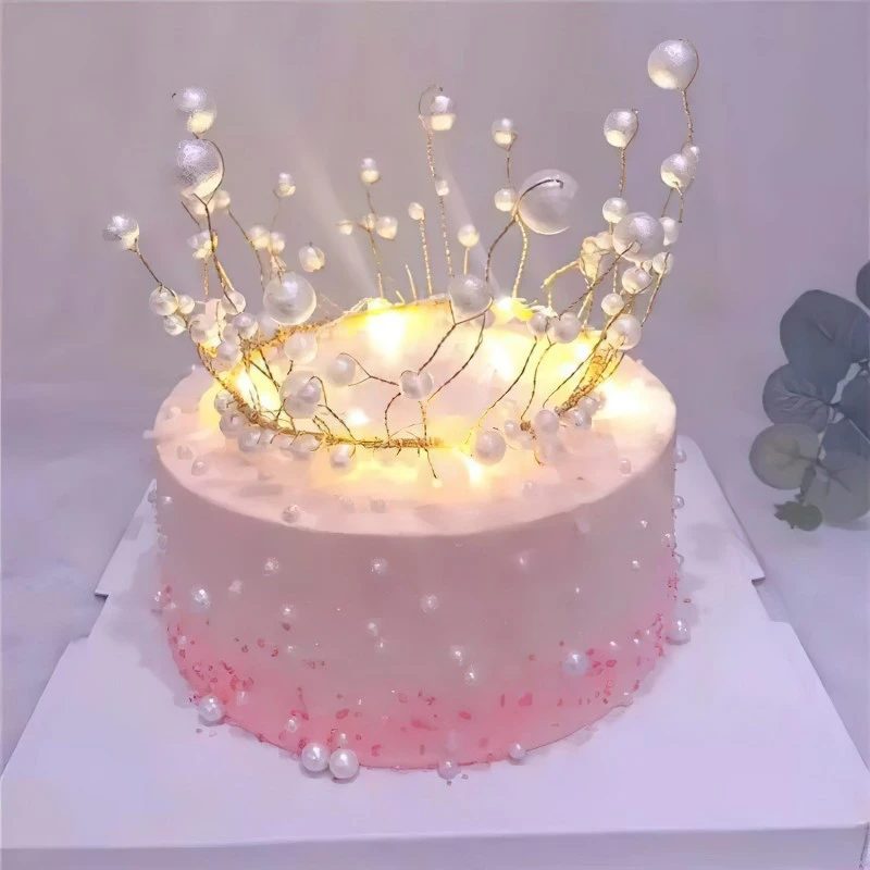 パーソナライズされた真珠のプリンセスケーキのデコレーション きらびやかな人工真珠が付いたケーキのデコレーション 結婚式 婚約 誕生日 手作り ケーキデコレーション用品 Aliexpress
