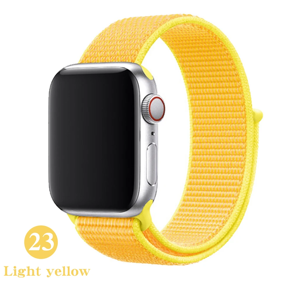 Ремешок для Apple Watch серии 5 4 iwatch 42 мм 38 мм 44 мм 40 мм correa Apple Watch ремешок 321 аксессуары для умных часов браслет - Цвет ремешка: Light yellow
