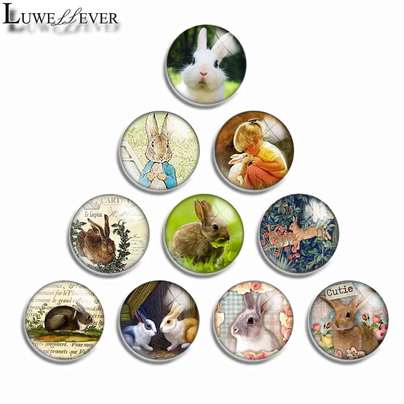

10mm 12mm 14mm 16mm 20mm 25mm 498 Cute Panda Mix Round Glass Cabochon Jewelry Finding 18mm Snap Button Charm Bracelet