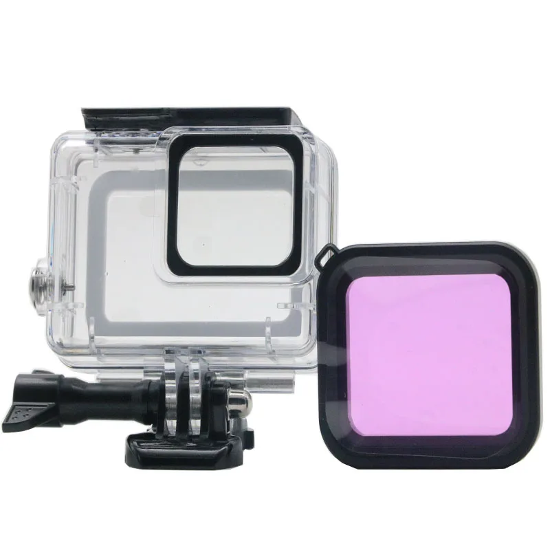 Для Gopro 7 Siver белый водонепроницаемый чехол+ цветной Дайвинг фильтр объектив погружение защитный аксессуар для подводного плаванья для Go Pro Hero 7 новые аксессуары
