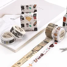 Ruban adhésif japonais rétro décoratif, 5 pièces, bande Washi, pour bricolage, Scrapbooking, masquage, fournitures de papeterie scolaire et de bureau 7M