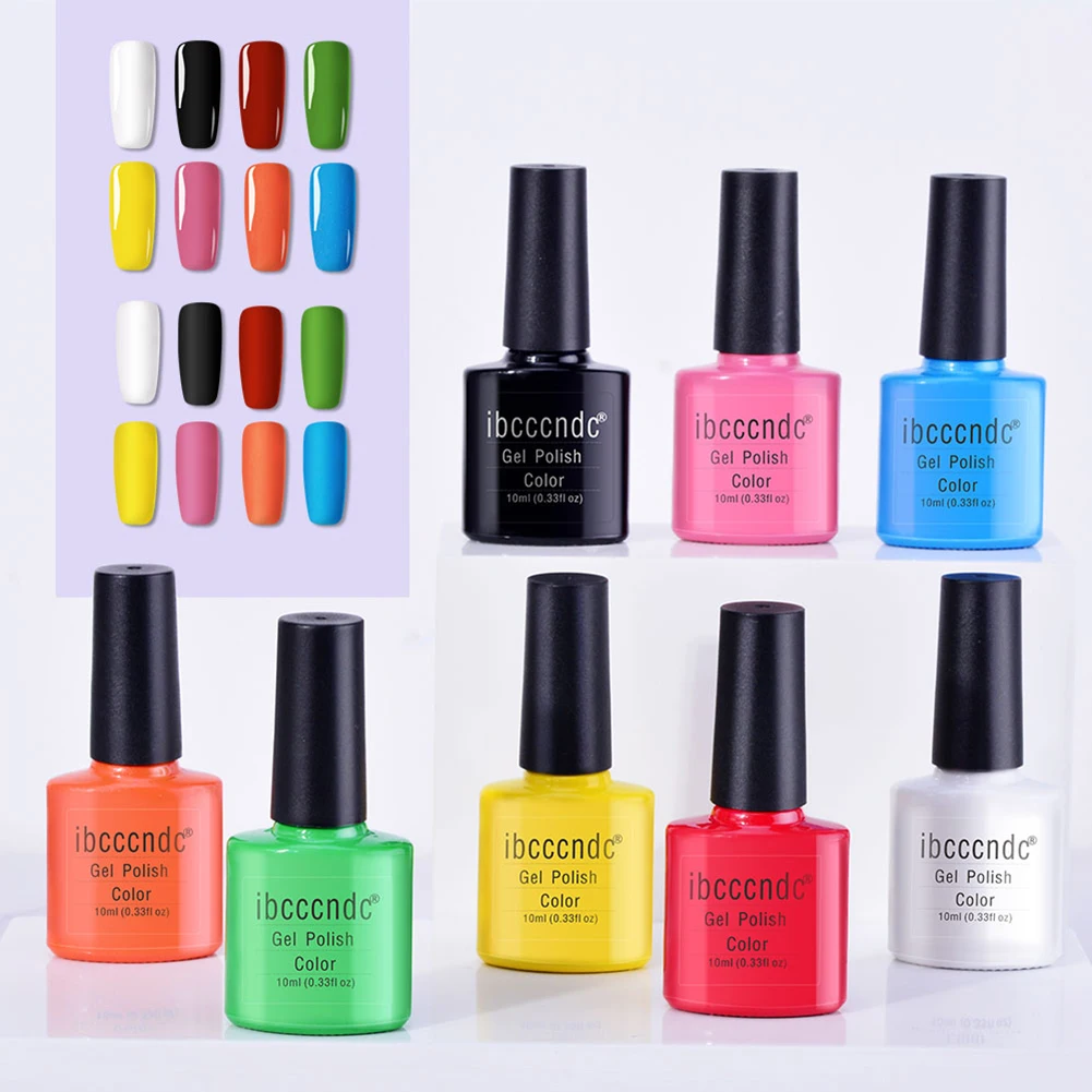 

12Colors UV Gel Polish Soak Off Nail Varnish UV Nail Gel Glue Long Lasting UV Led Gel Nail Polish Soak Off Gel Nail Polish Set