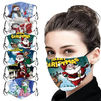 

1PC Adult Christmas Print Face Mask Breathable Reusable Washable Masks Unisex Facemask Mascarilla Reutilizable mondkapjes Masque