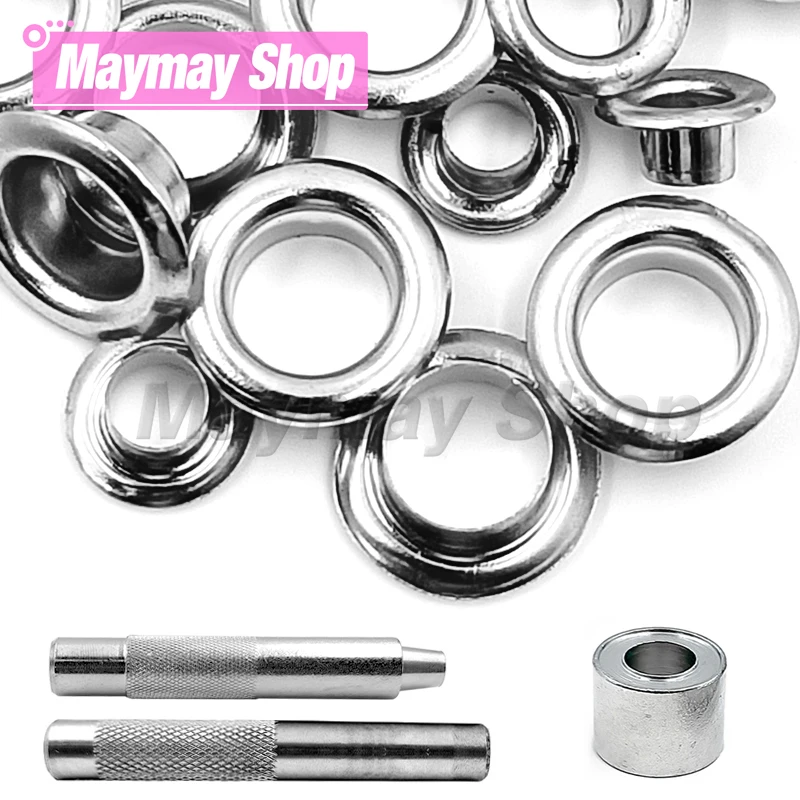 PROD 1005002804839065 200set Silver Color Metal Eyelet Grommets With
Eyelet Punch Die Tool Set For Leathercraft Shoes Belt Bag Clothing
Accessories