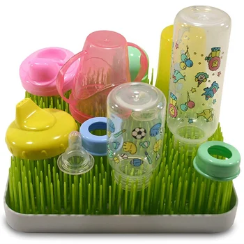 

Baby Milk Bottle Lawn Drain Rack Drying Rack Drainer Mat for Infant Bottles Dishes Imitation Lawn Container Shelf