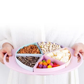 

Creative Fruit Plate Removable Snack Plate Wheat Straw Candy Dish Dessert Vegetable Storage Tray Tableware Decorative Bowl