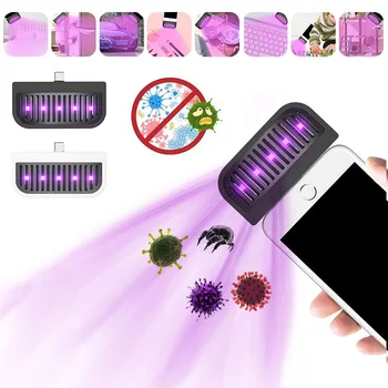 

Portable UV Disinfection Pocket Lamp Sterilizer Sanitizing Wand Home Travel Antivirus Lamp For Iphone And Type-C Interface
