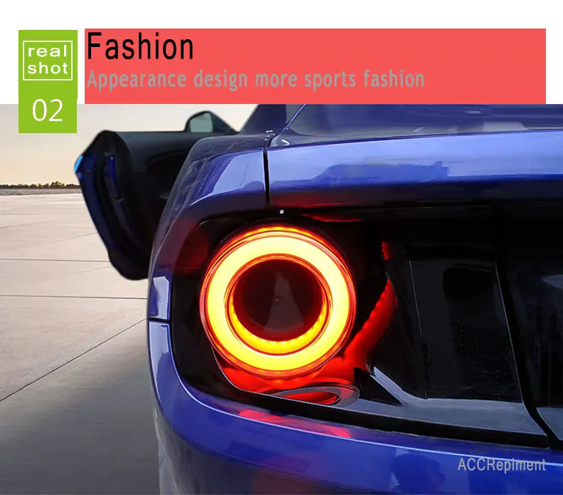 2 шт. автомобильный Стайлинг для Ford Mustang GT задний светильник s- для Mustang GT светодиодный задний фонарь+ сигнал поворота+ тормоз+ задний светодиодный светильник