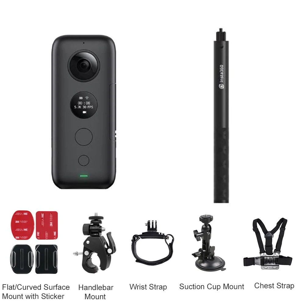 Bundle 1 Insta360 Экшн-камера ONE X VR 360 панорамная камера для iPhone и Android 18MP фото 5,7 K видео невидимая селфи-палка - Цвет: Bundle 1