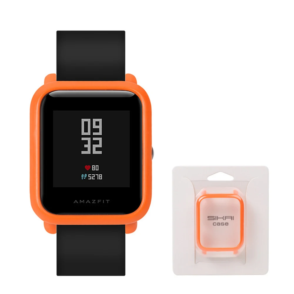 Смарт-часы защитный чехол для Xiaomi Huami Amazfit Bip Bit Молодежная красочная Рамка Тонкий защитный чехол для ПК оболочка для amazfit bip - Цвет: Оранжевый