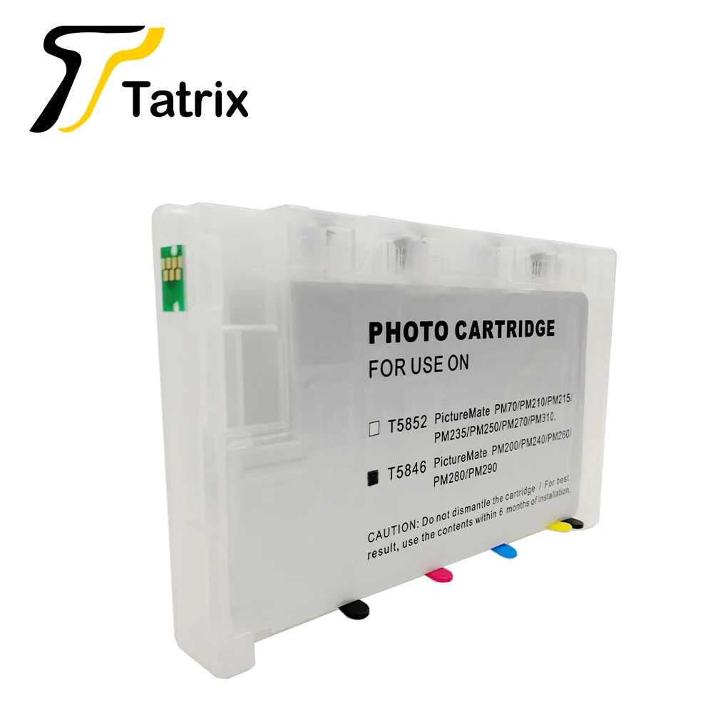 Tatrix полный чернила перезаправляемый картридж для T5846, T5846 для Epson PictureMate PM200 PM240 PM260 PM280 PM290 PM225 PM300 с ARC