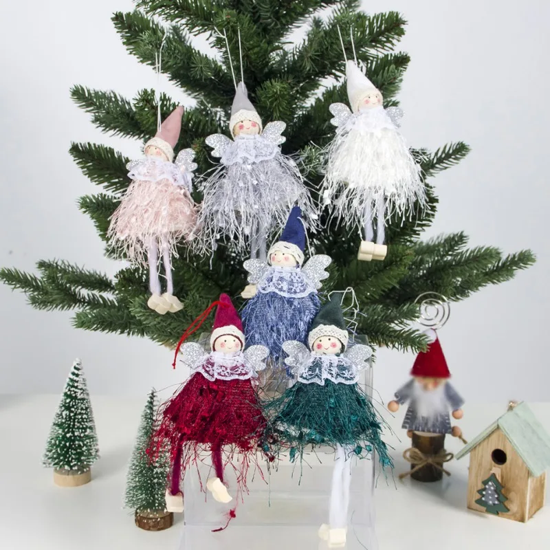 

2019 New Product Plush Angel Doll With Wing Christmas Tree Hanging Pendant Decorative Cute And Funny Kids Toys Or Decorations #E