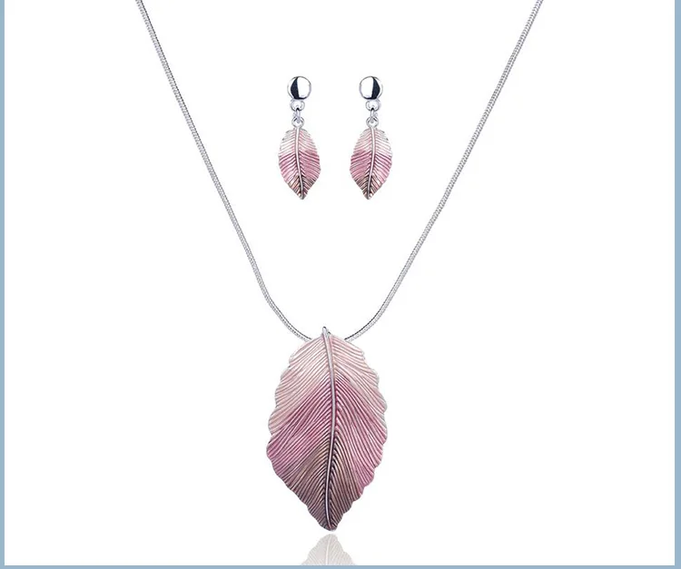 Sale Cring Coco Tree of Life Jewelry Sets Women's jewellery set Drop Earrings Women Large Leaf Pendant Necklace Set for Women purple costume jewelry sets