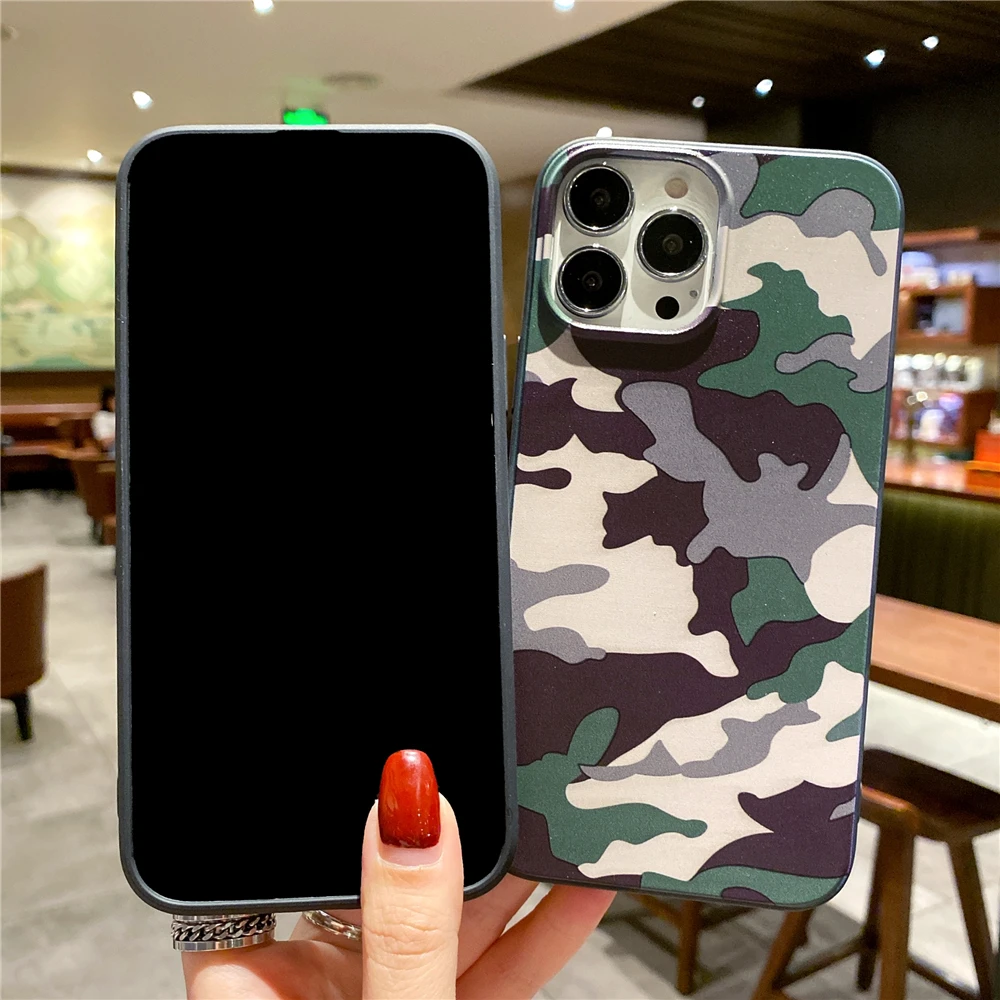 Camouflage Pattern Phone Case For iPhone 11 13 12 Pro Max 12 13 Mini XS Max X XR 8 7 Plus SE 2020 Shockproof Back Cover For Man case for iphone 13 pro 