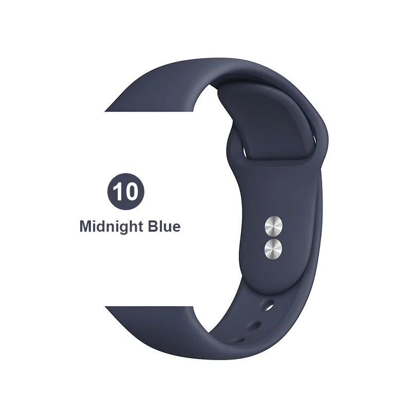 10 Силиконовый спортивный ремешок для часов Apple Watch 5 4 3 2 1 38 мм 42 мм ремешок для часов iwatch 40 мм 44 мм силиконовый браслет - Цвет ремешка: 10