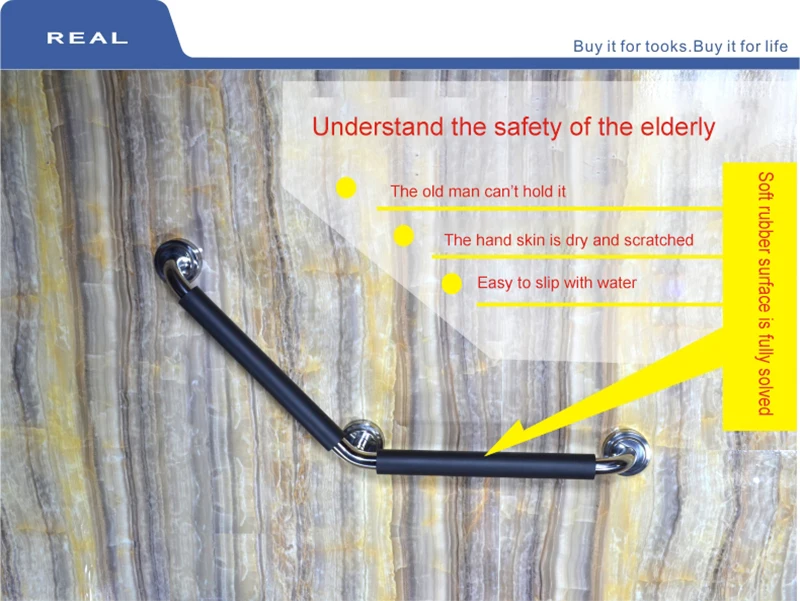 Специальные противоскользящие поручни для ванной комнаты с углом 135 градусов из нержавеющей стали для беременных женщин, пожилых людей, противоскользящие Faci