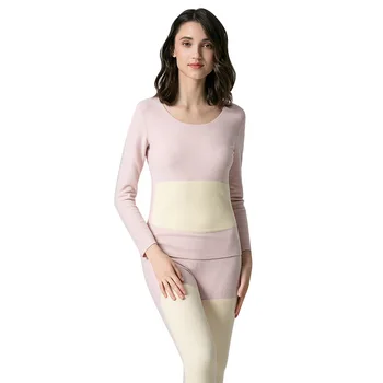 

women long johns velvet inside long sleeves skirt thermal tops female Stretch Warm Underwear Set plus size