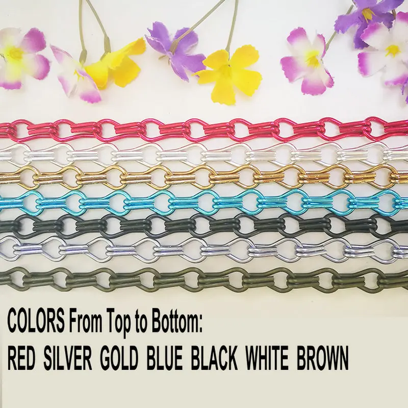 Decorative 2.0X12X24MM Aluminium Double Jack Chain Of Different Color Double Jack Chain For Door Curtain Chain (1)