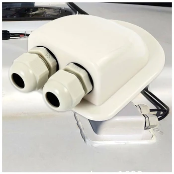 

RV ABS Solar Double Cable Entry Gland Box Weatherproof for Solar Project on RV Camper Van Travel Trailer Boat Cabin Marine