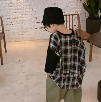 

2020 New Girls Boys Patchwork T-Shirt Cotton Spring Fashion Kids Top 1-7t PO329