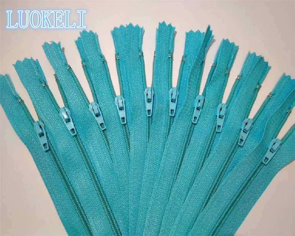 Lake Blue 10 шт 3# Закрытая нейлоновая катушка молния(4 дюйма) 10 см портной процесс шитья многоцветная опционально - Color: Lake Blue