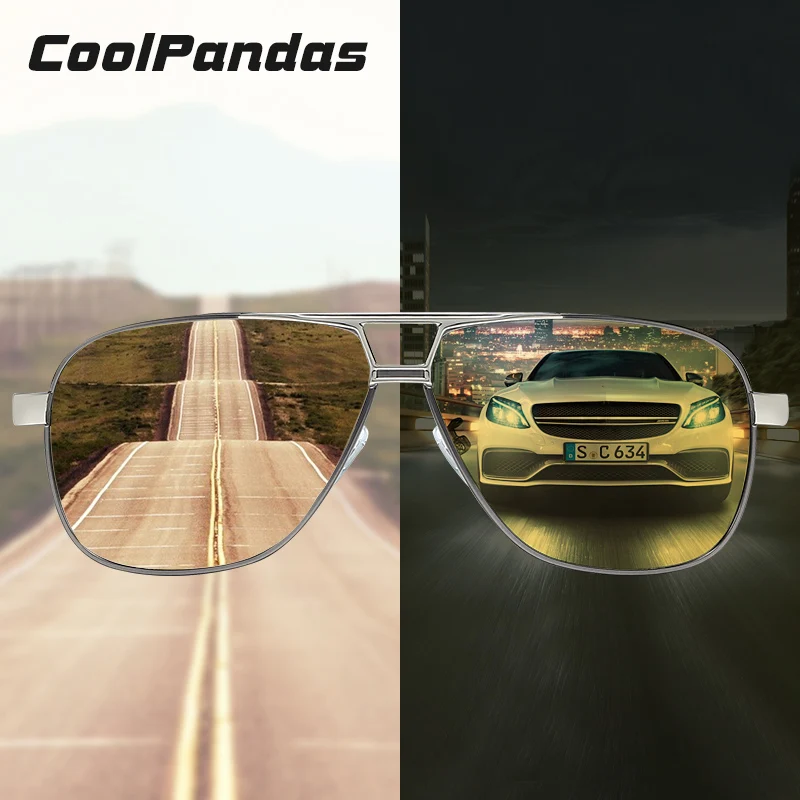 

CoolPandas Brand Pilot Sunglasses Polarized Men Photochromic Glasses Women Day Night Driving HD Glasses lentes de sol hombre