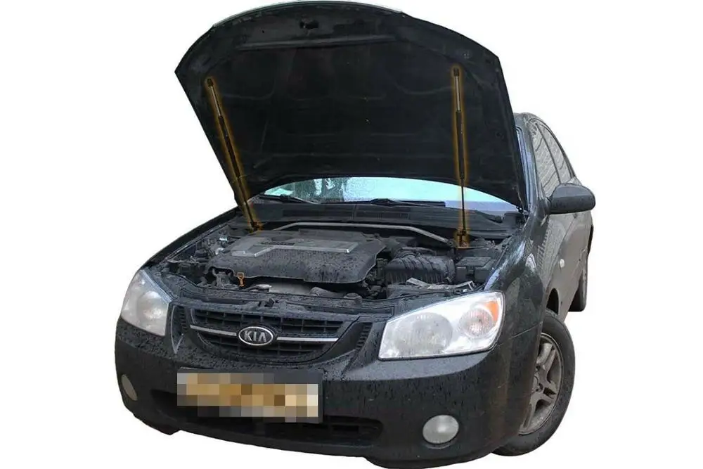 for Kia cerato I 2003-2008 Front Bonnet Hood Modify Gas Struts Carbon Fiber Spring Damper Lift Support Absorber | Автомобили и