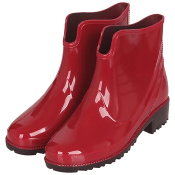 

Non-Slip Natural Rubber Waterproof Easy Pull On Rubber Short Boots Rain Boots For Women Rubber Chelsea Boots Outdoor Shoes Woman
