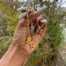 Gold Silver English Digital Number Choker Necklace For Women Men Personalized Birth Year Long Chain Necklaces Custom Jewelry BFF