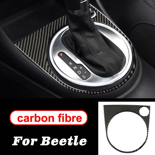 Аксессуары для volkswagen beetle, внутренняя отделка из углеродного волокна, центральная консоль, дверная панель, рулевое колесо, наклейки для автомобиля, Стайлинг - Название цвета: Gear Panel A