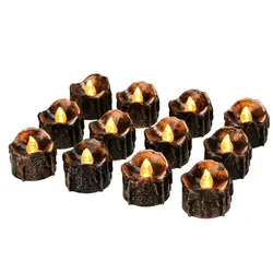 Декоративные свечи для Хэллоуина, чайные ОГНИ, работающий от батареи, мерцающий беспламенный [12 упаковок]