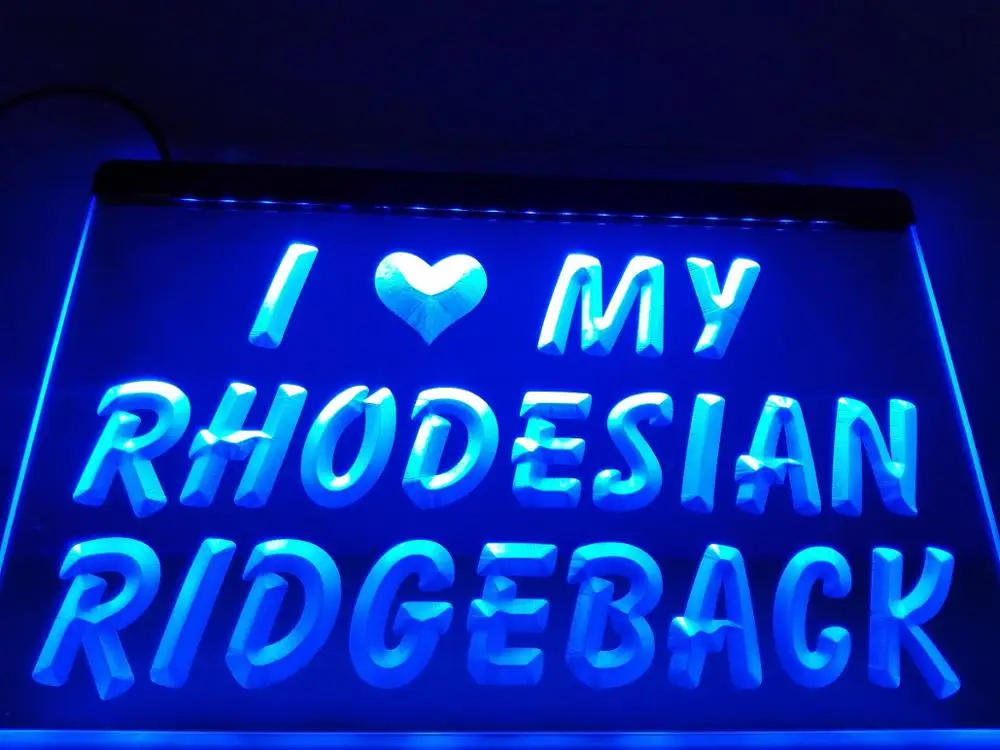 S062 I Love My Rhodesian Ridgeback NR светодиодный светильник знак