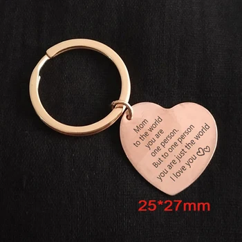 

To Mom's Words To The World You Are One Person But To One Person You Are Just The World For Mother's Heart Keychain Gift