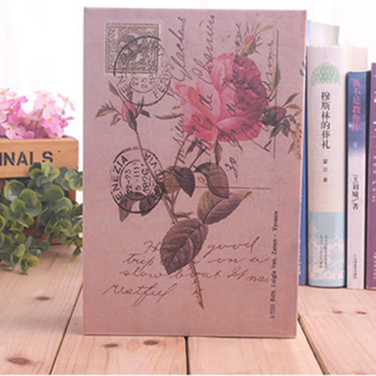 Rose Diary Безопасный мини-словик Сейф книга деньги спрятать секретный безопасность безопасный замок наличные деньги Монета хранения ювелирный ключ шкафчик детский подарок - Цвет: Rose Diary