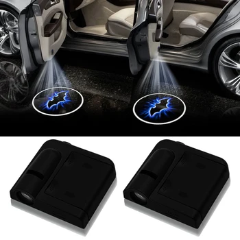 

2pcs wireless car light bat Logo door decor shade LED welcome Laser projector lamp car interior light Accessories Ornaments
