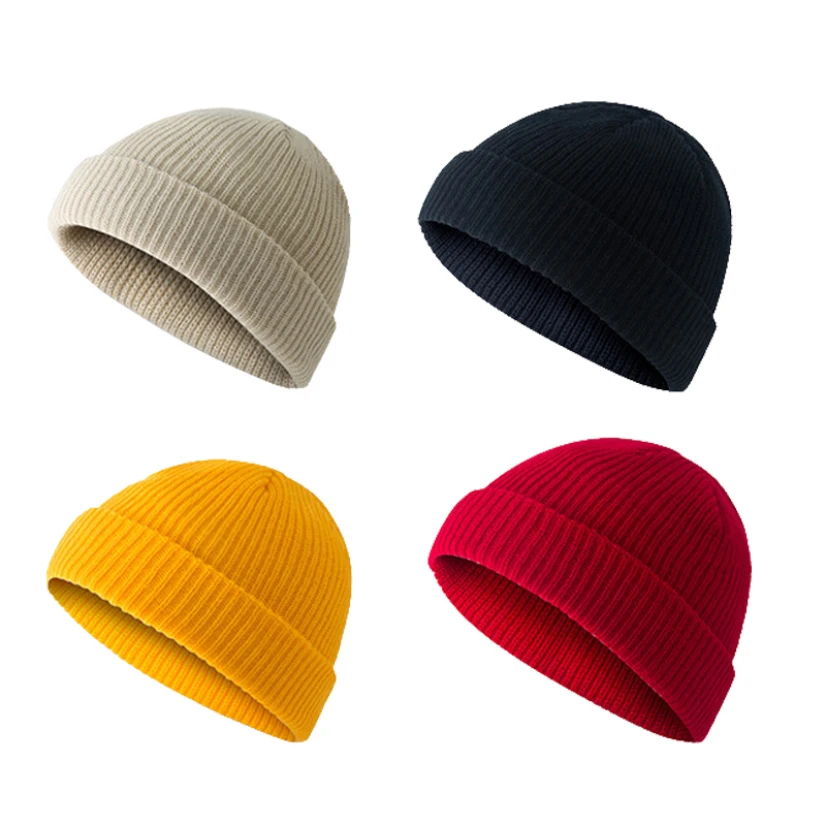 

New Autumn Winter Unisex Knitted Hats Beanie Skullcap Hat Casual Women Men Hip Hop Solid Street High Elasticity Warm Melon Cap