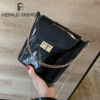 

Fashion Leather Crossbody Bags For Women Travel Handbag Chain Fashion Rivet Lock Small Shoulder Messenger Bags Female Bucket Bag