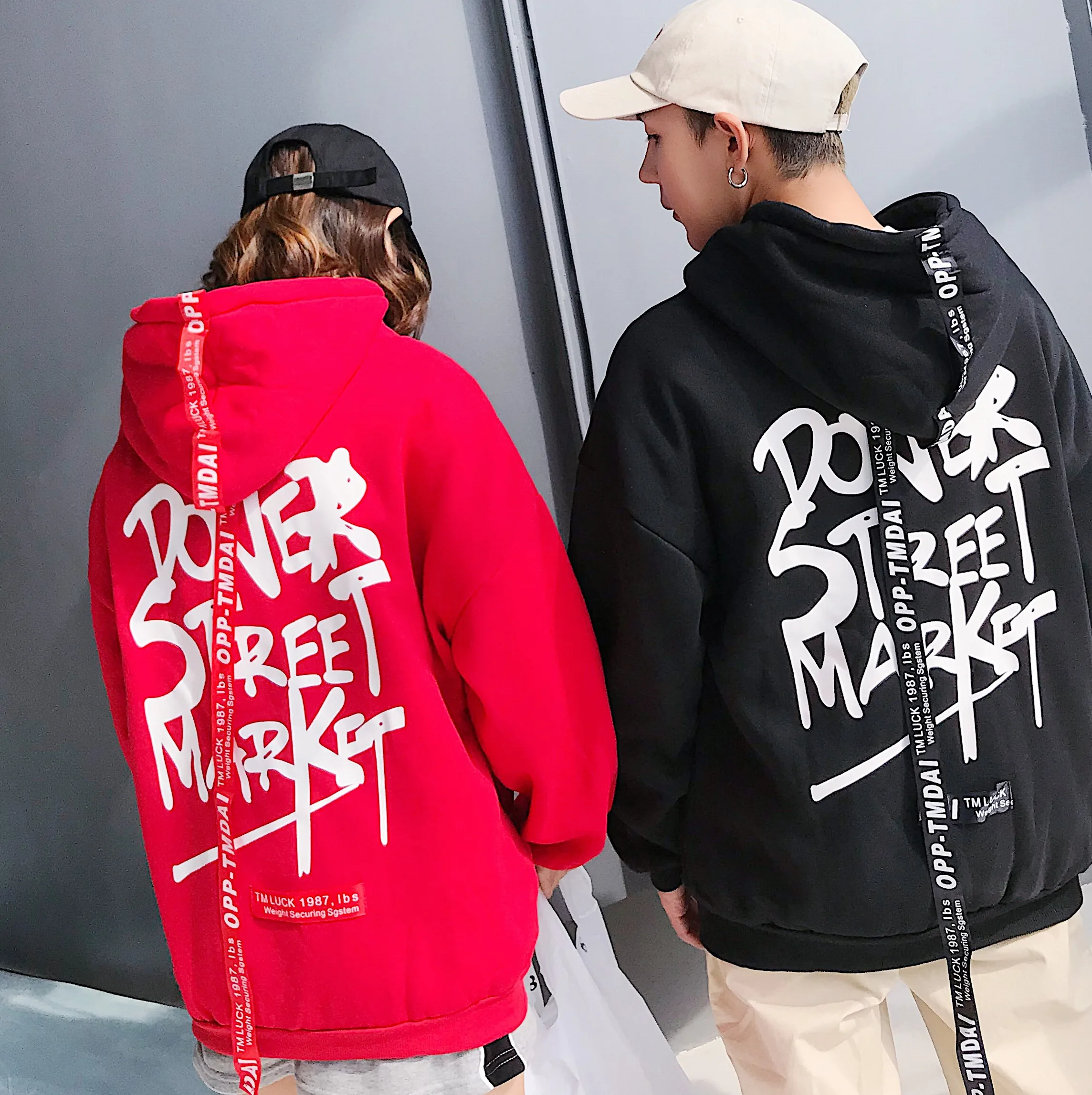 Толстовка bangtan harajuku женская черно-красная | Женская одежда