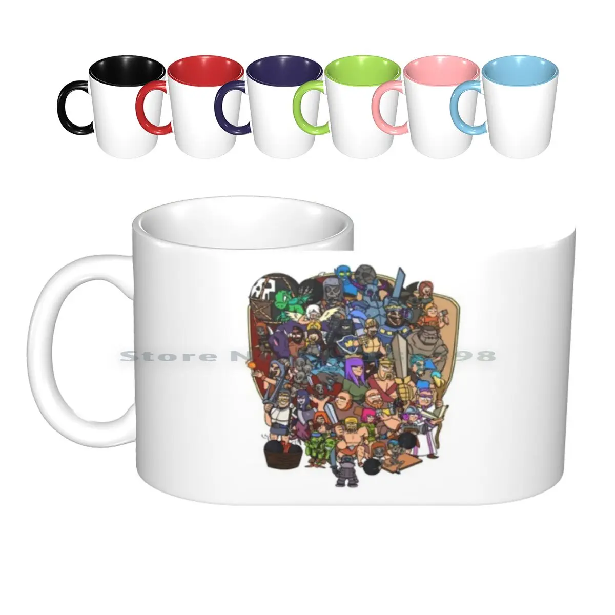 Ceramic Mugs Coffee Cups Milk Tea Mug Royal Universe Clans Android Phone Game Videogame Strategy Crown King Tower Golem Giant | Дом и сад