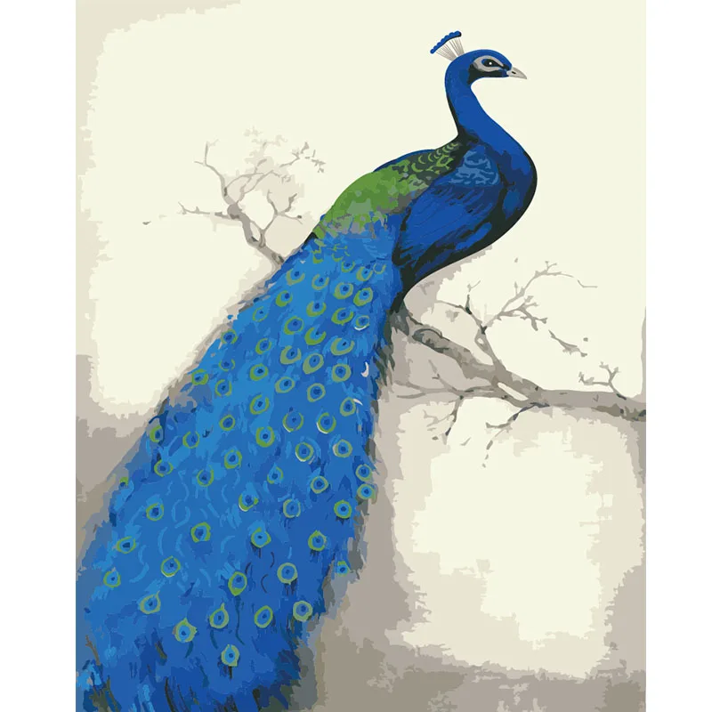

Peacock Swan Animal Pictures Digital Painting By Numbers New DIY Paint By Numbers on Cotton Living Room Decoration NO Frame