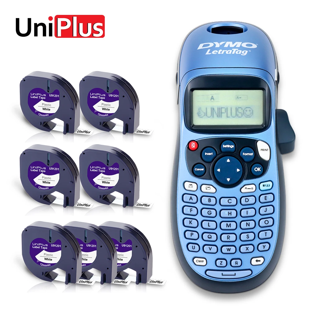 Dymo LT-100H Printer Label Printer Portabel Mesin Label Dymo Label dengan 7PK 91201 Pita Label Hitam Pada Putih Pita Dymo Cocok
