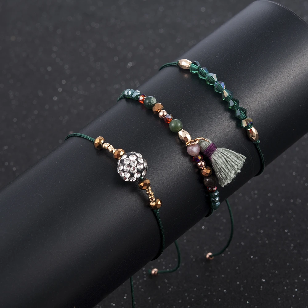 3 шт./компл. Boho Для женщин Оболочка жемчужные бусы, натуральный камень, сердечко с бахромой в виде звезд, с украшением в виде кристаллов браслет подарок на летнюю вечеринку браслет-напульсник, высочайшего качества, senhora